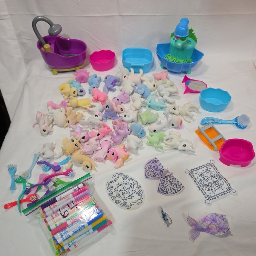 HUGE Scribble Scrubbies Lot 136 Pieces Animals Accessories Markers WOW!! B4